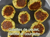 Galettes de poulet, carotte et courgette