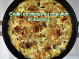 Gratin de blettes au roquefort et aux noix