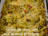 Gratin de chou vert aux lardons et chèvre