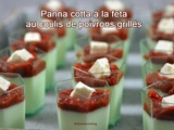 Panna cotta à la feta au coulis de poivrons grillés