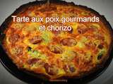 Tarte aux poix gourmands et chorizo