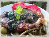 Tranches de Gigot d’Agneau & Mint Sauce (Angleterre)