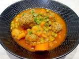 Tajine boulettes de viande petits pois