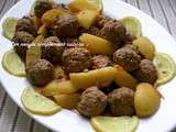 Boulettes de kefta et pommes de terre à la sauce tomate et au cumin