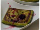 Blintz au the vert et yuzu, sirop de cerise