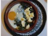 Oeuf cocotte et fanes de betteraves