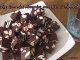 Fudge au chocolat, noisettes, amandes et chamallows