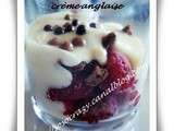 Verrine framboises, Chocolat et Crème Anglaise