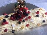 Buche chocolat blanc,mascarpone et fruits rouge