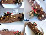 Bûche de Noël coeur marron, glaçage chocolat