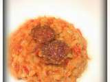 Risotto à la crème de poivrons et chorizo