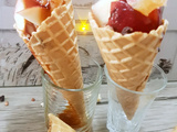 Cônes Pâtissiers aux Pêches, Brugnons & Poires & caramel