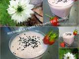 Mousse à la fraise et graines de nigelle