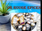 Or rouge epices Vente de Safran, d'épices, de perles Gastronomiques, Caviar Végétal et Infusions Bien-Etre