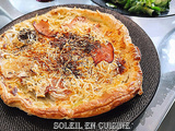 Quiche aux poireaux chevre emmental jambon