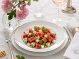 Salade de pastèque, concombre et féta