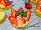 Tartelette - trendy rond au beurre - crème pâtissière et fraises