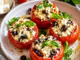 Tomates farcies à la feta, olives et basilic (au four)