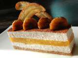 Millefeuille banane et gelée de passion,craquant praliné