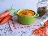 Purée de carottes et lentilles corail parfumée au cumin