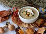 Velouté aux champignons, Kiri et petits croûtons