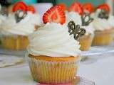 Cupcakes vanille Fraises