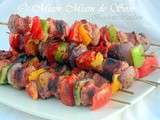 Brochettes catalanes marinees au thym