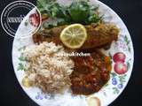 Poisson à la marocaine et Riz سمك مغربي و رز