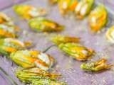 Fleurs de courgettes farcies à la ricotta (végétarien)