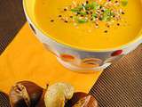 Velouté de courge butternut et marrons chauds