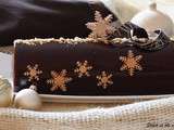 Bûche praliné/coeur à la mousse de chocolat au lait :  Maman, tu me fais un bûche avec ta mousse au chocolat dedans... ! 