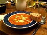 Bouillabaisse à la lotte, aux écrevisses et cornichons (pays de l'Est)