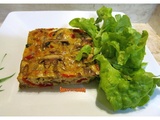 Frittata aux légumes, lardons, champignons et fromage