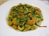 Orecchiette aux crevettes et petits pois