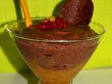 Coupe chocolatee au coulis de peches