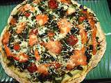 Pizza puree saumon epinards