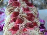 Bûche légère chantilly mascarpone aux framboises