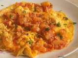 Omelette pommes de terre tomates et fromage