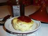 Flans au boudin blanc et condiment tomate - thym