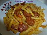 Macaronis au chorizo ( massa com chouriço )