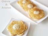 Mini tartelettes feuilletées Ananas,chèvre et Thym citron