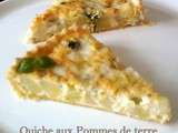 Quiche aux pommes de terre,poireaux et gorgonzola