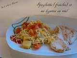 Spaghettis (fraîches) et ses légumes au miel