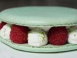 Macaron aux fruits rouges et chantilly à la vanille