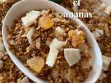 Granola maison coco ananas et sirop batterie