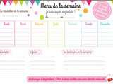 J'organise ma rentrée | Imprimable menu de la semaine