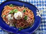 Pâtes tomate, pancetta et burrata