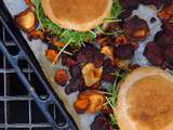 Auvergnat burger végé aux lentilles du Puy et à la fourme d’Ambert