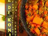 Riz de konjak à la courge butternut, carottes, petits pois et haricots plats