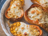 Butternut farcie au fromage de chèvre et boulgour